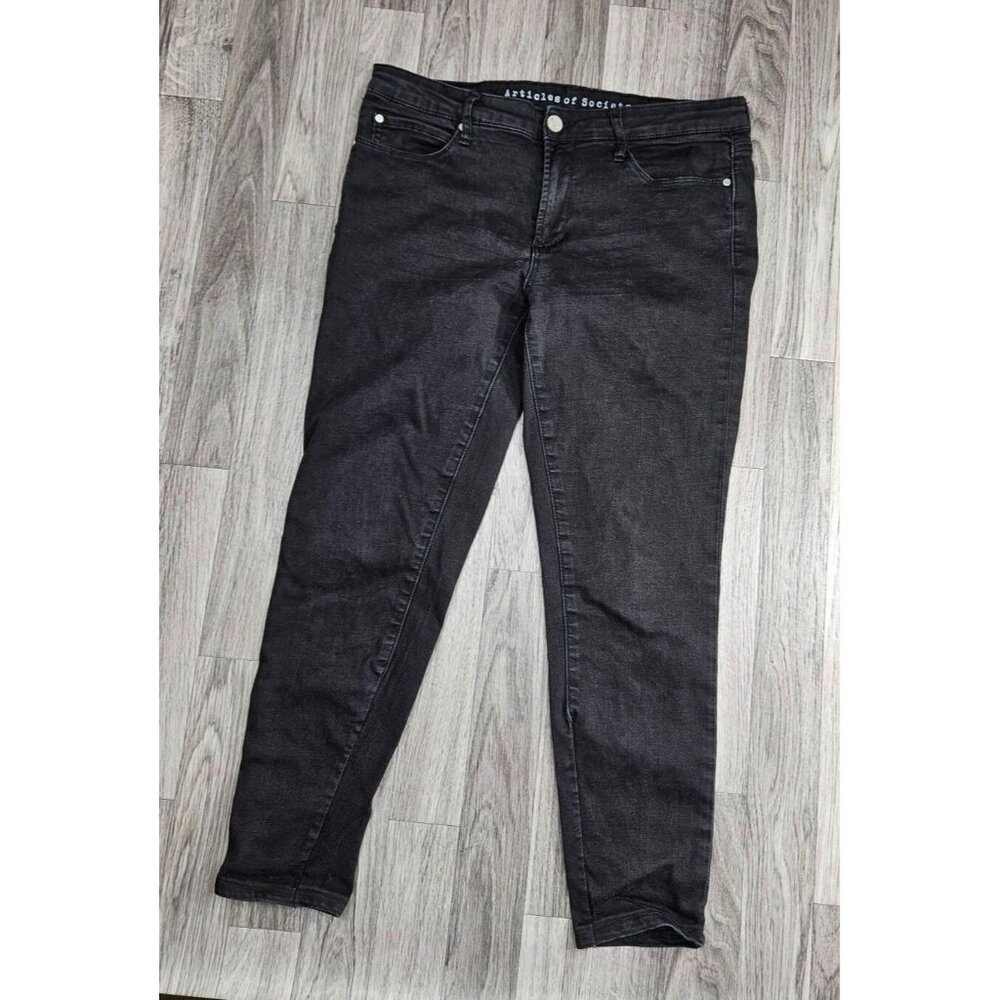 (3/$35) Articles Of Society Womens Size 30 Skinny Cropped Denim Black‎ Jeans